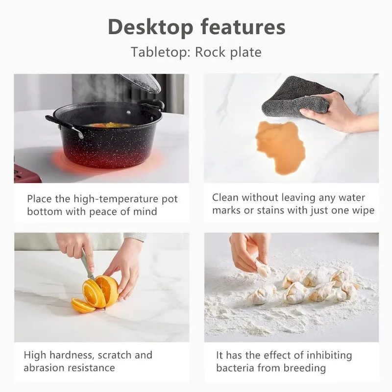 70.8 Rectangle Dining Table with Stone Top