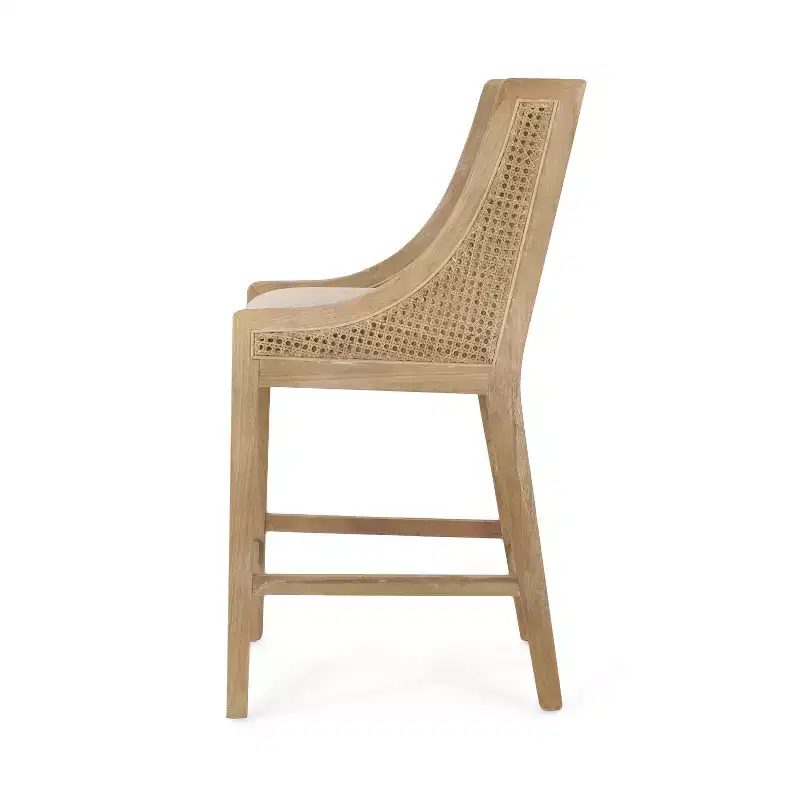 GDFStudio Deville Upholstered 25.5 inch Wood and Cane Counter Stools (Set of 2)