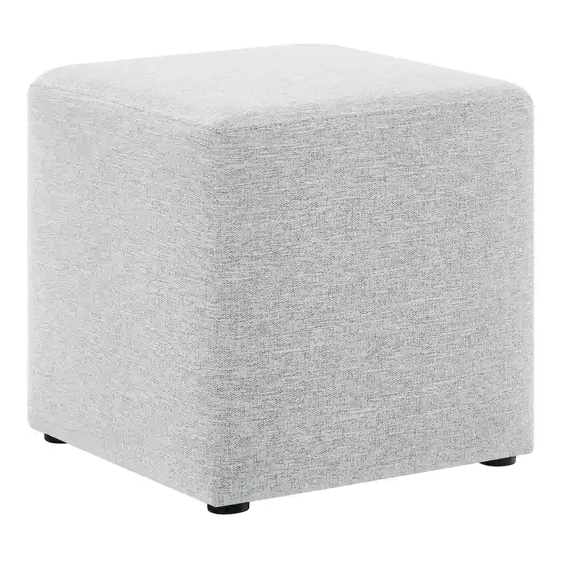 Callum 17/28 Square Woven Heathered Fabric Upholstered Ottoman