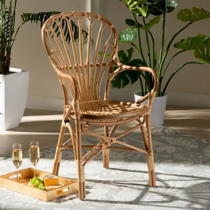Sheraton Modern Natural Finished Rattan Dining Chair