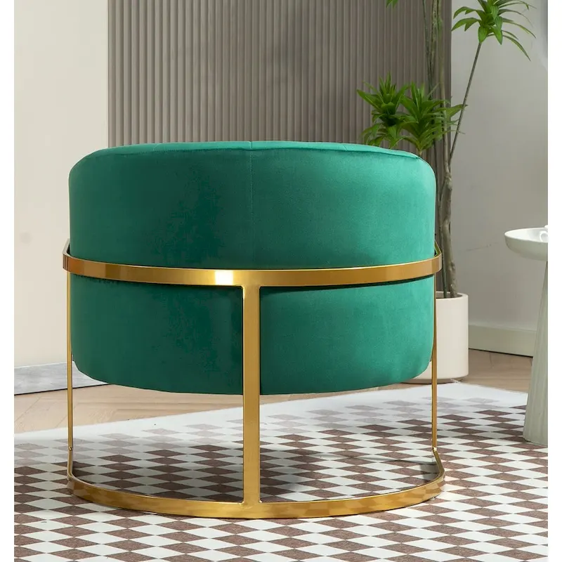 Modern Velvet Gold Accent Armchair