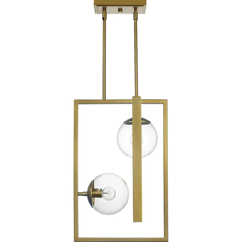 Atwell Collection Brushed Bronze Two-Light Pendant - 23.620  x 16.340  x 16.340