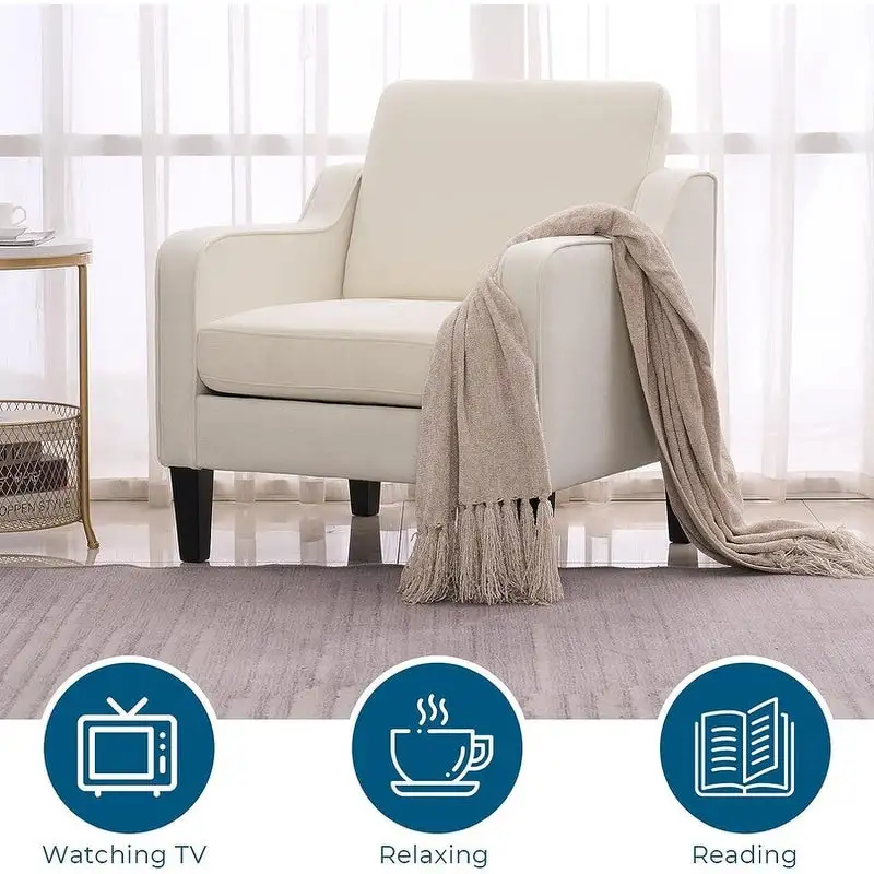 VINGLI Mid Century Modern Fabric Accent Chair