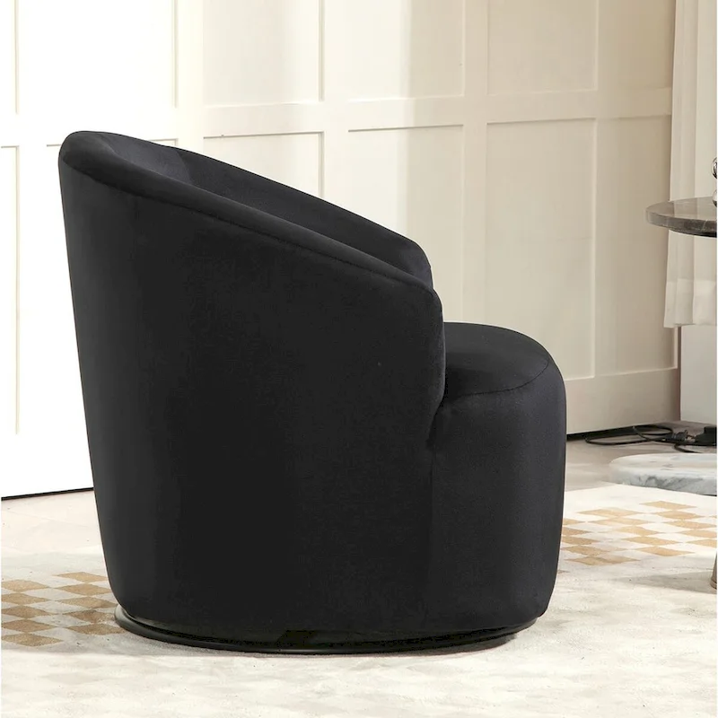 US Pride Furniture Accent Chair with Barrel-shaped Design and 360 Degree Swivel Feature