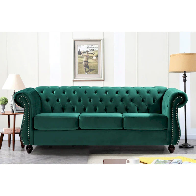 Kemos Velvet Chesterfield Sofa