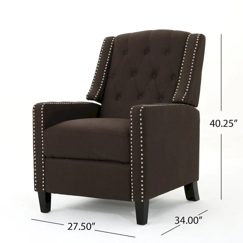 Classic Fabric Push Back Chair, Elegant Recliner for Living Room, Bedroom