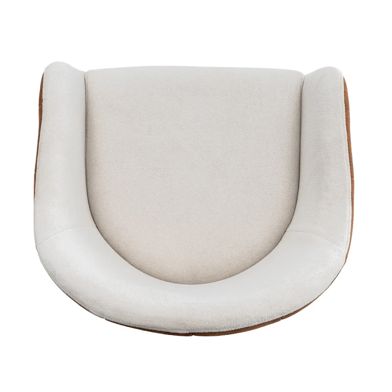 Roomfitters 26.5 Modern Upholstered Counter Stools, Set of 2 Bar Height Chairs with Metal Legs and Cushioned Seat, Beige+Brown