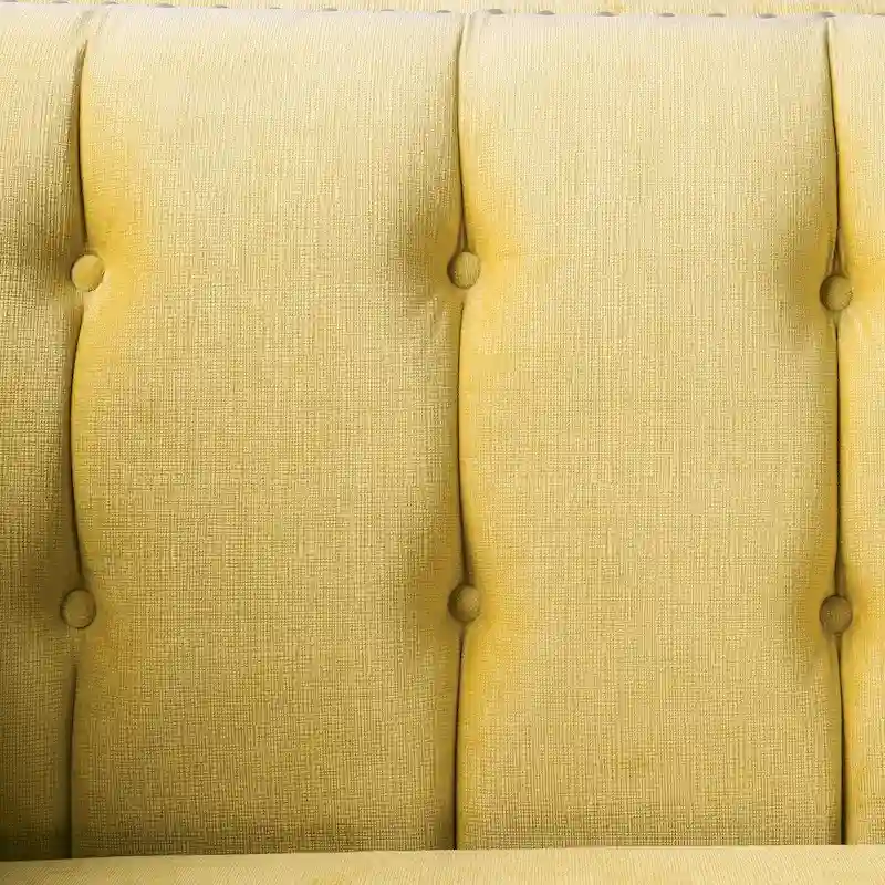 Transitional Fabric Upholstered Tufted Back Tuxedo Arms Sofa