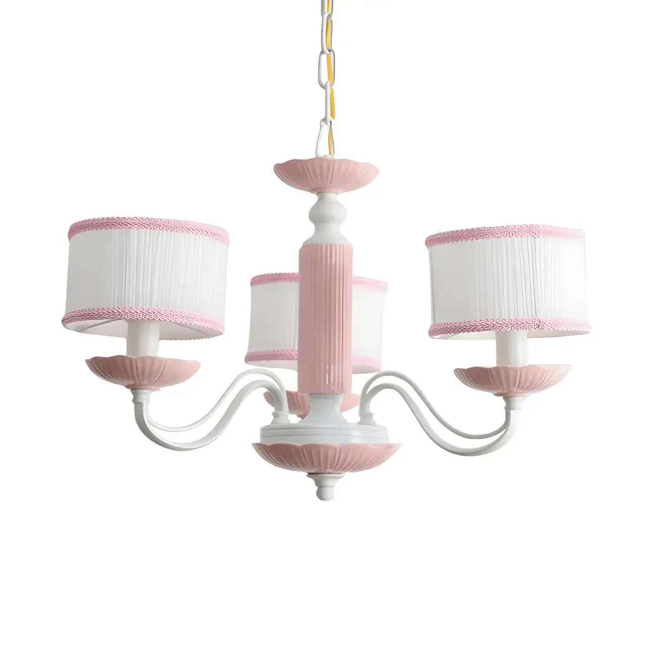Pink Glass Retro Flower Shaped Chandelier Light