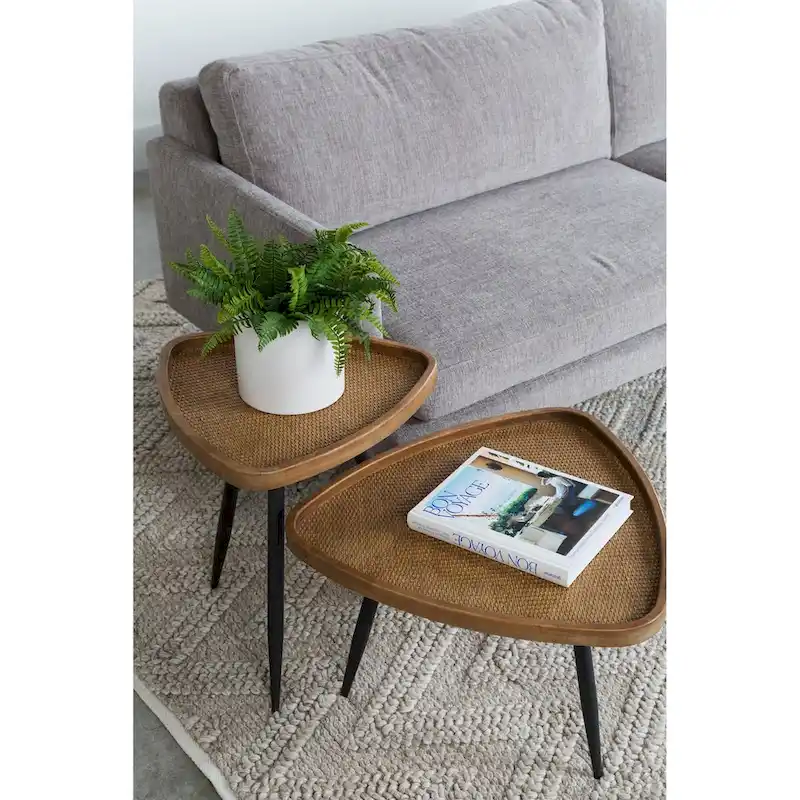 Rattan Top Side Table - 17W x 17D x 19H
