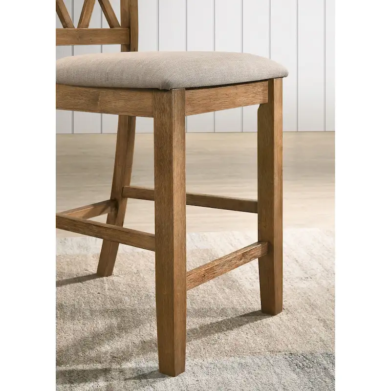 Wooden Round Dining Table and Chair Sets Rustic Farmhouse Dining Table and Chair Sets with Crossbuck Pedestal Table Base