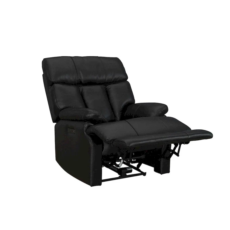 Genuine leather Black Power Recliner Zero Gravity Dual Power Recliner Adjustable Headrest Extendable Footrest