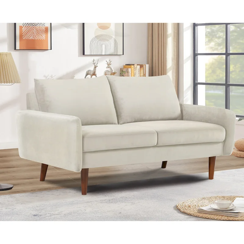 US Pride Furnitirue 58W Tapered Legs Kent Velvet Loveseat