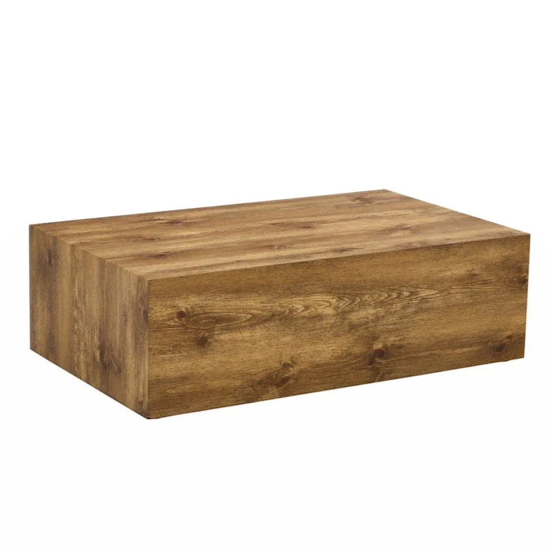 Modern Coffee Table, MDF with Wood Grain & Marble-Inspired Pattern, Easy Assembly, 10-15 Min