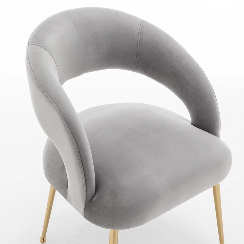 SEYNAR Mid Century Modern Velvet Upolstered Open-Back Dining Chair Set of 4