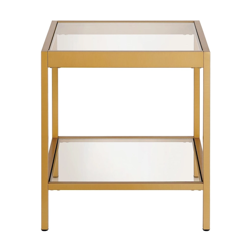 Alexis Modern Metal and Glass Square Side Table