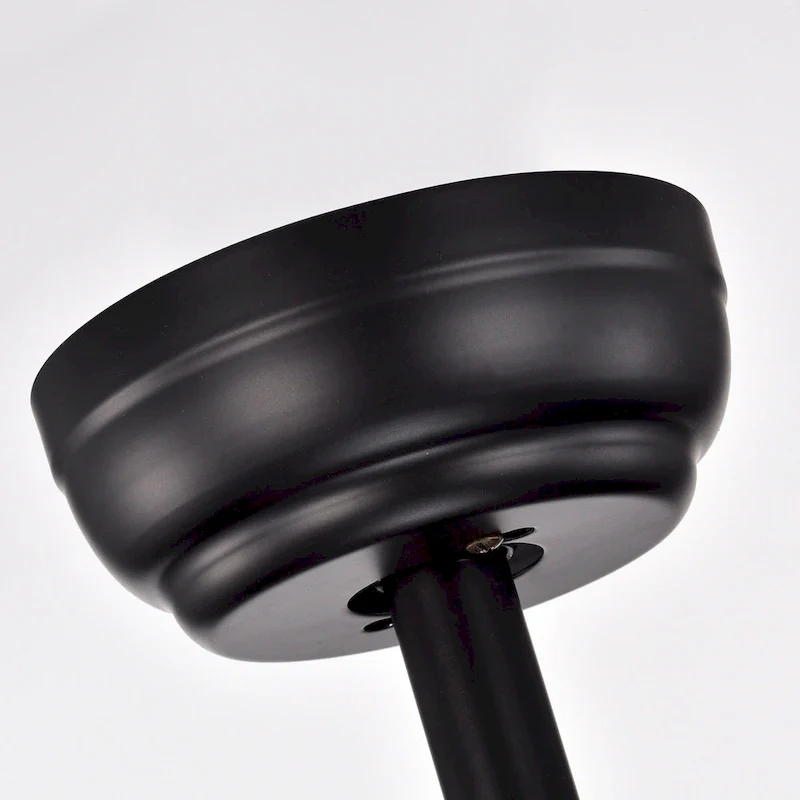 Lacey Matte Black Ceiling Fan19-Inch 4-Light Geometric Metal & Crystal Drum Shade (Includes Remote)