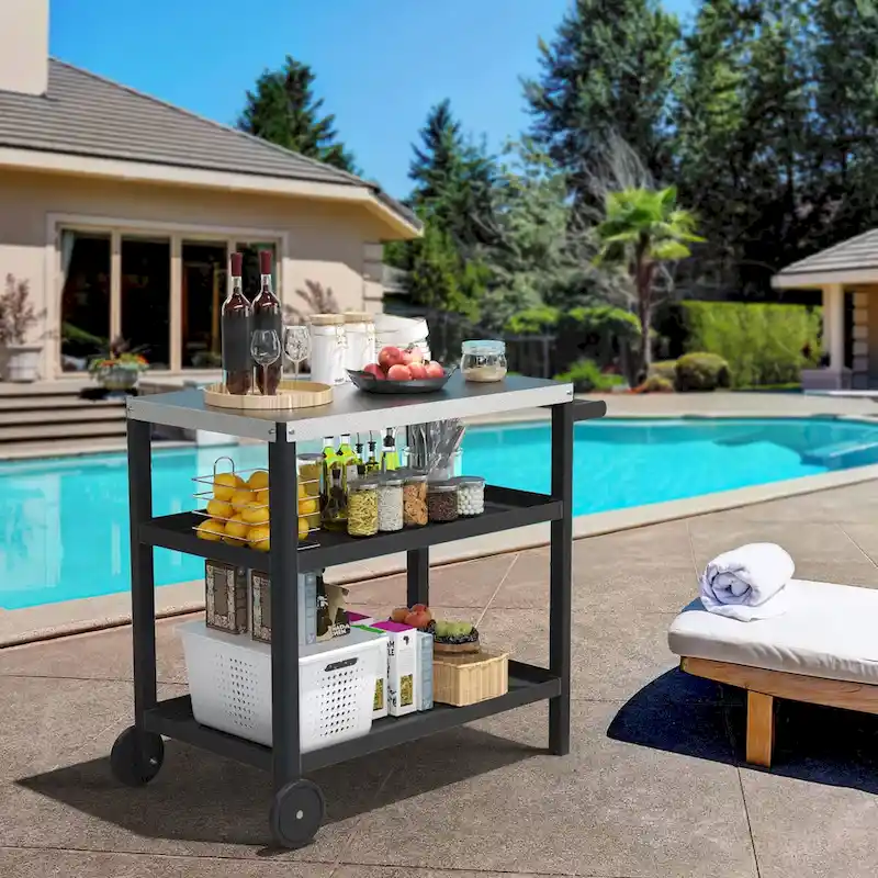 Patio Grill carts Moveable kitchen island