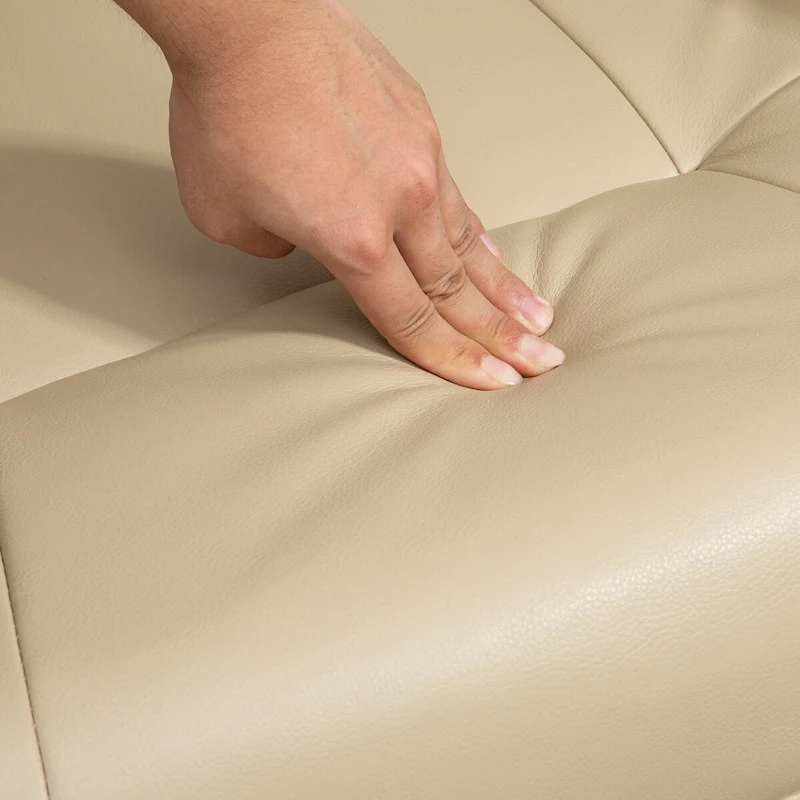 Faux Leather Manual Recliner with Swivel Wood Base