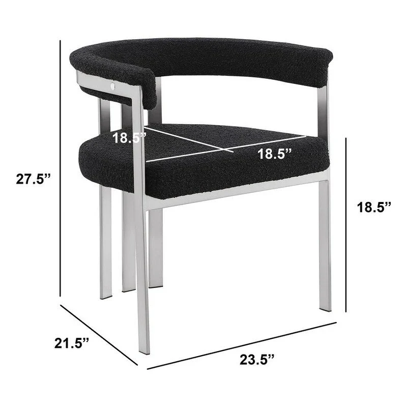 Best Quality Furniture Matte Brushed Chrome Dining Chairs (Set of 2) - N/A