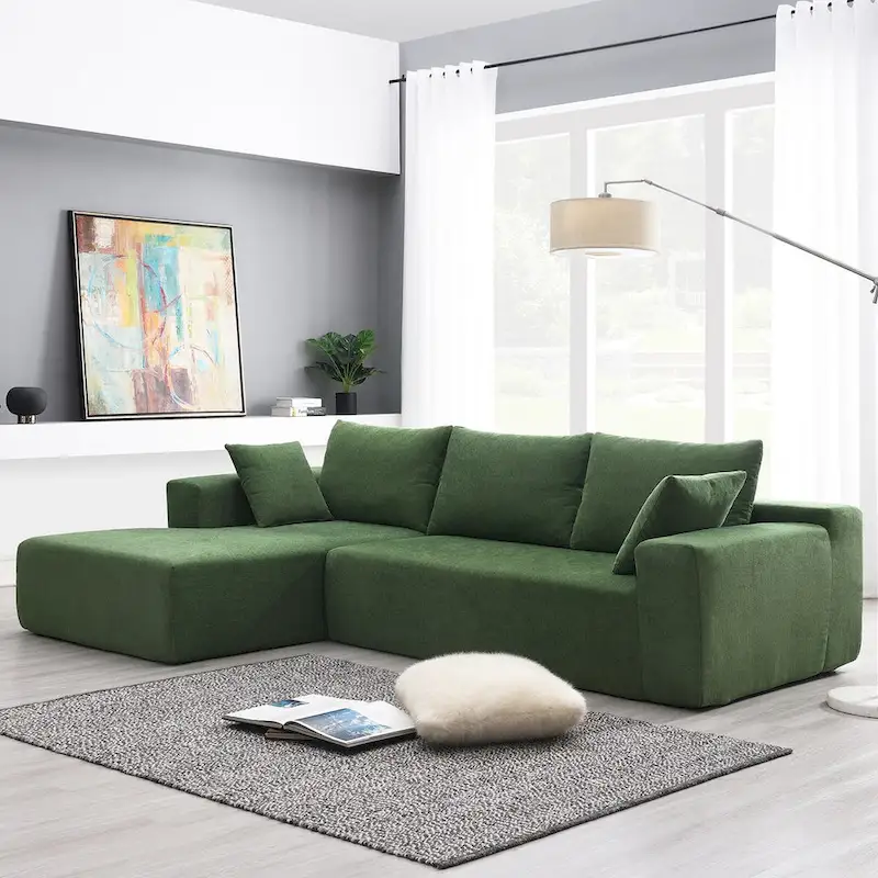 109*68 L-Shape Modular Sectional Living Room Sofa Set Couch Upholstered Sleeper Sofa Free Combination