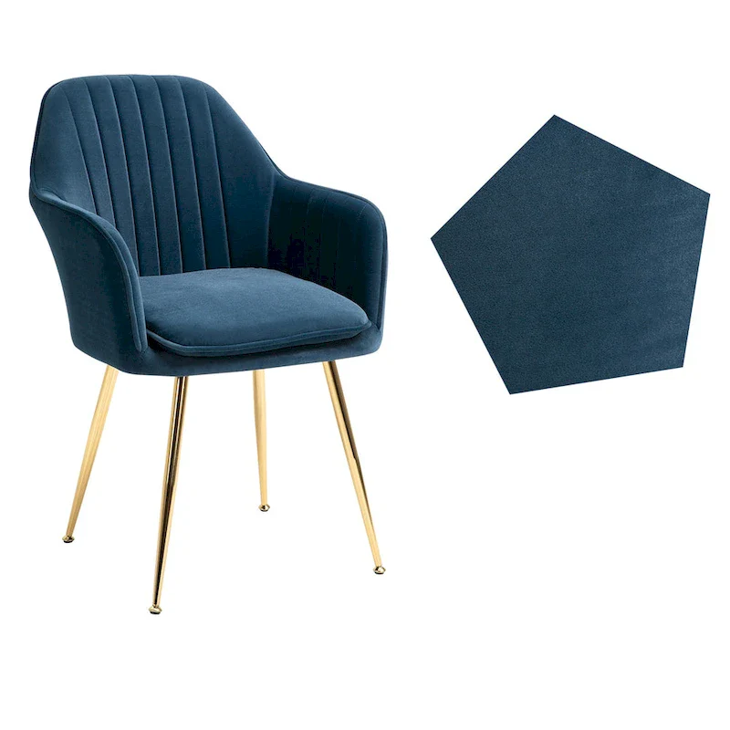 AVAWING Accent Arm Chairs Set of 2 Upholstered Velvet Dining Chairs