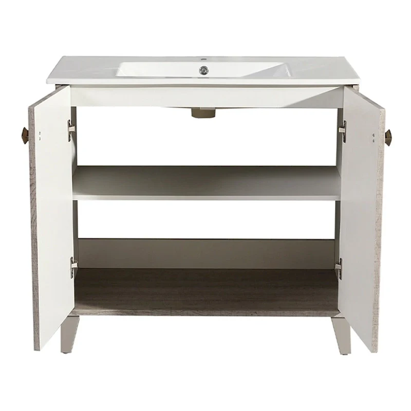 16.5 Square Wall-Mount Bathroom Sink - Brown