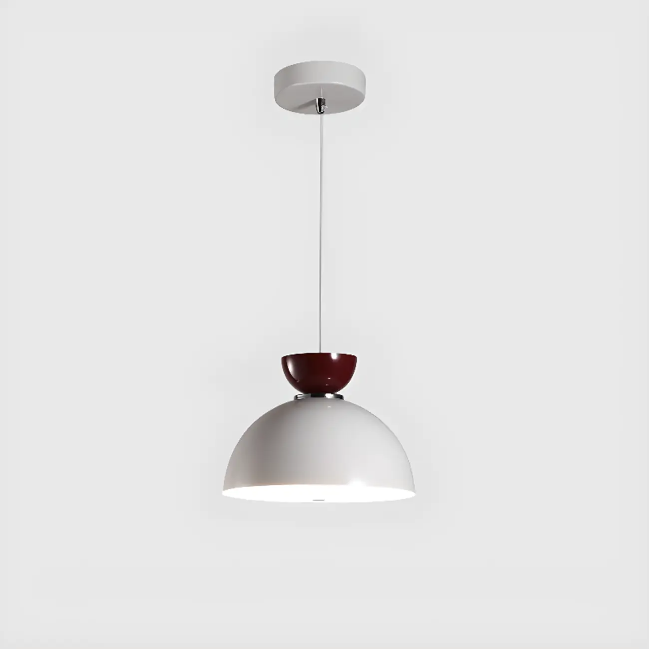 Modern Burgundy Rectangular LED Pendant Light for Living Room