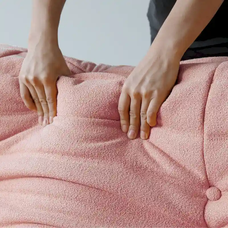 Fireside Chair Single Sofa Teddy Fabric Bean Bag Chair