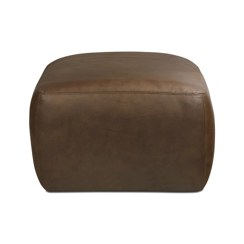 Poly & Bark Denver Leather Ottoman - Full Grain Genuine Italian Leather