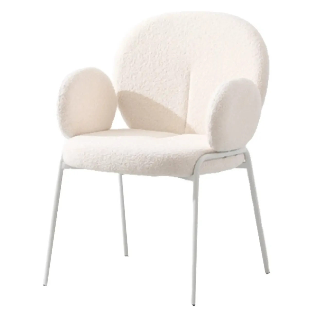 Modern Off-White Upholstered Full Back Dining Chair