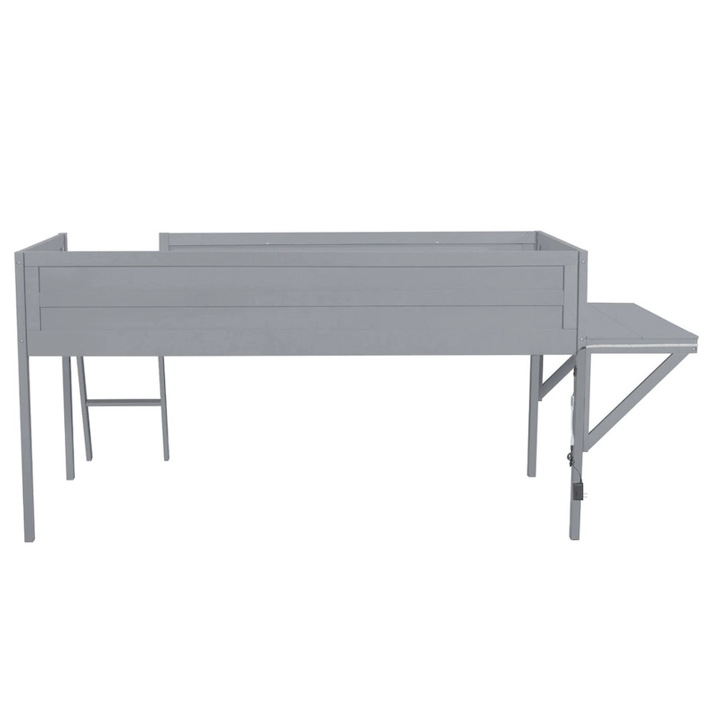 Twin Wood Gaming Loft Bed with LED Desk