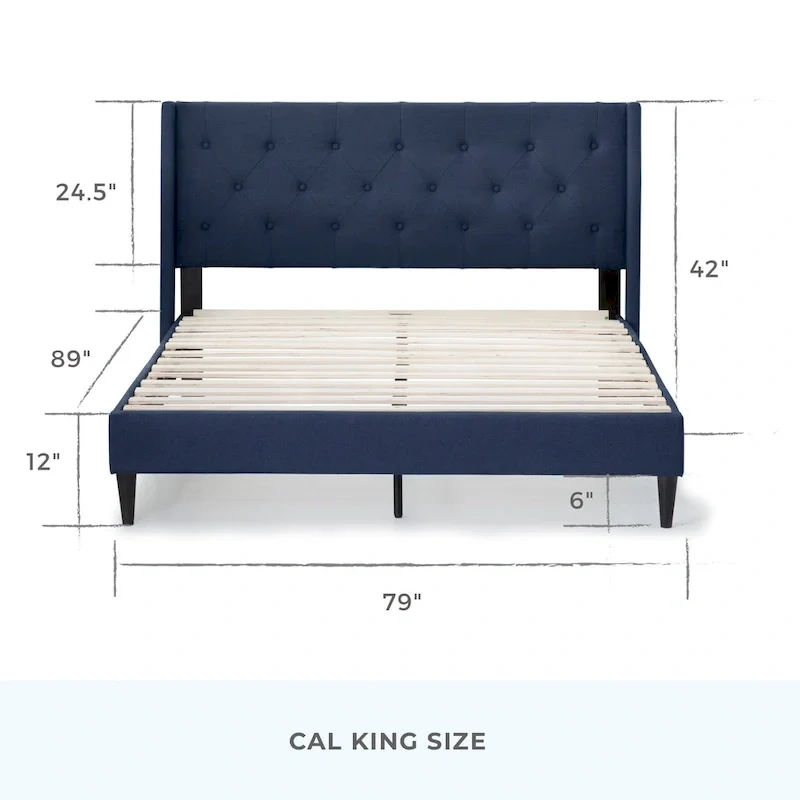 Brookside Isabelle Button Tufted Wingback Upholstered Bed