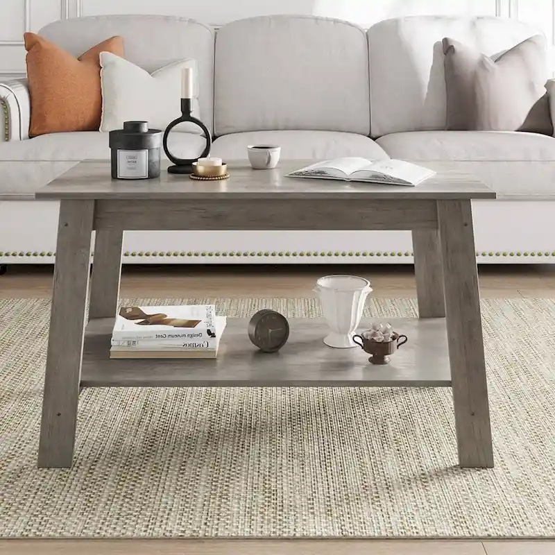 Small Living Room Rustic 2-Tier Coffee Table