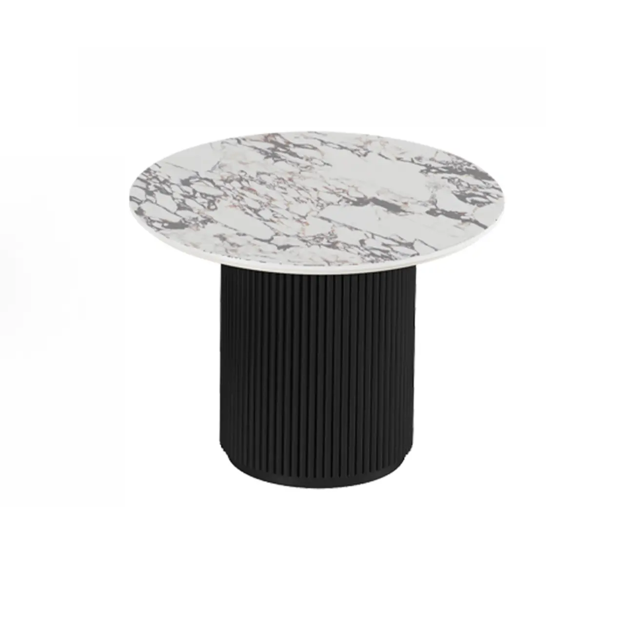 Modern White Nesting Coffee Table Set in Round Design