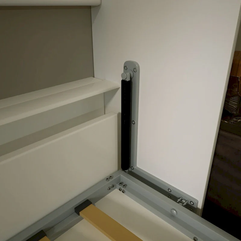 Modern Horizontal Twin Murphy Bed with Shelf Storage