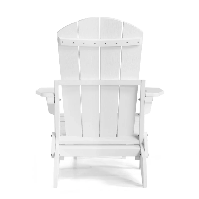 Seaton Folding Poly Adirondack Chair with Pull-out Ottoman, Set of 2