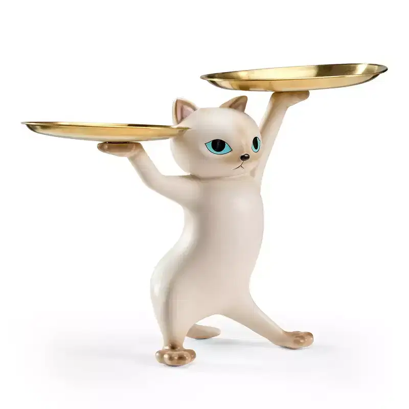 EUREKA ERGONOMIC,23H, Enchanting Cat Side Table,23.87W x 7.87D x 19.69H,Metal Tray