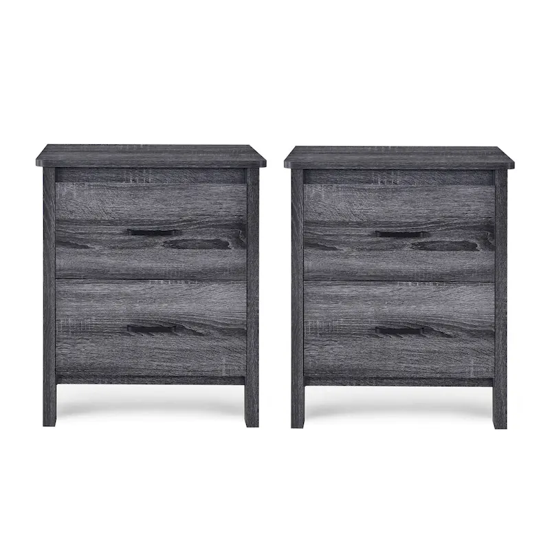 Olimont Faux Wood 2 Drawer Nightstands (Set of 2) by Christopher Knight Home