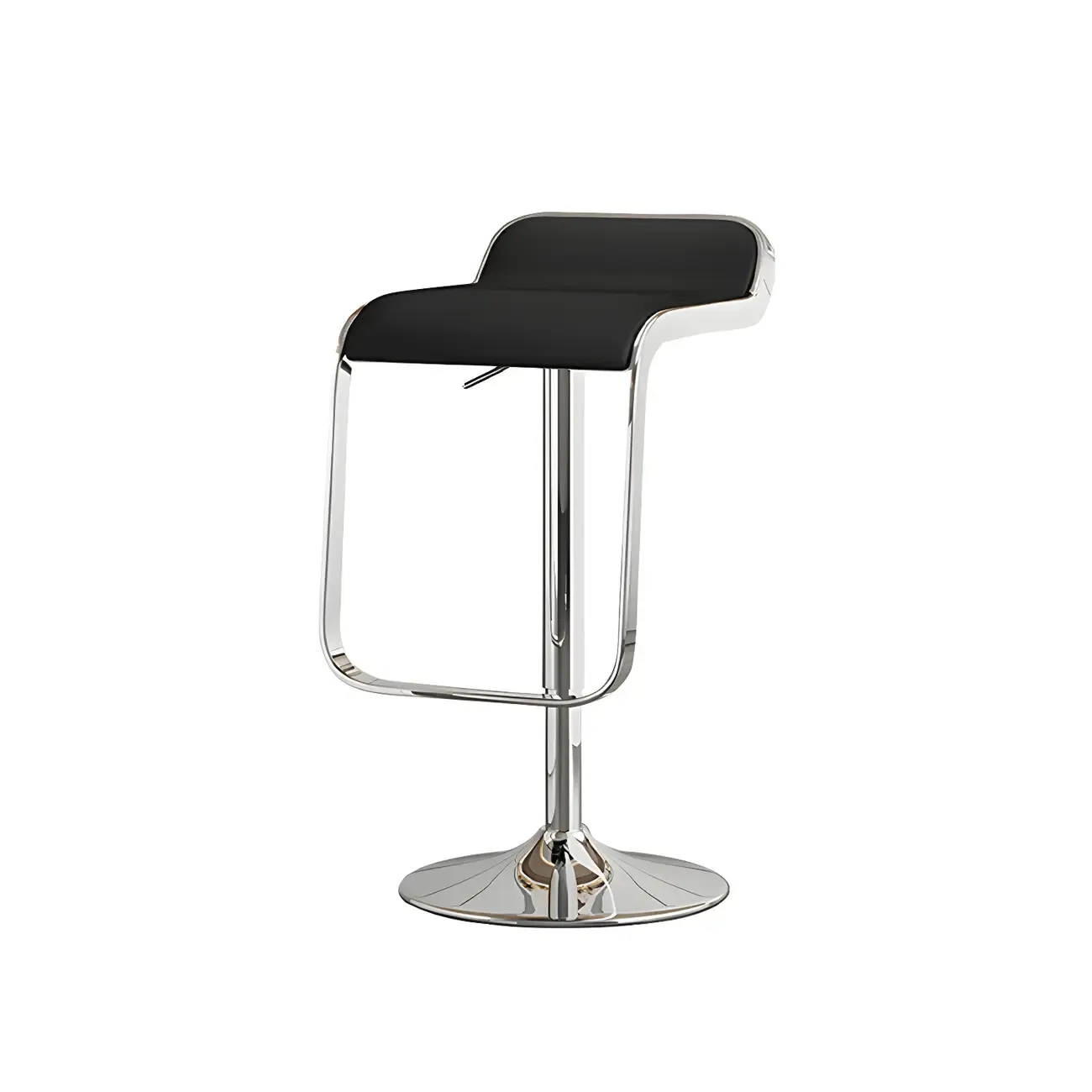 Leather Low Back Metal Adjustable Swivel Bar Stools