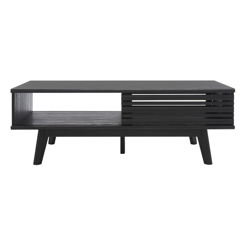 SAFAVIEH Ameetha Mid-Century 1-Shelf Walnut Coffee Table - 46 W x 23 D x 16 H - 46Wx23Dx16H