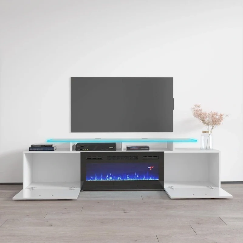 Rova EF Electric Fireplace Modern 75 TV Stand