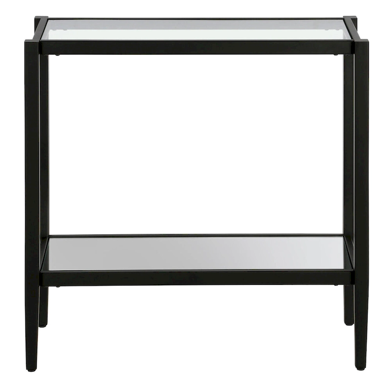Hera 24 Rectangular Side Table with Glass Shelf