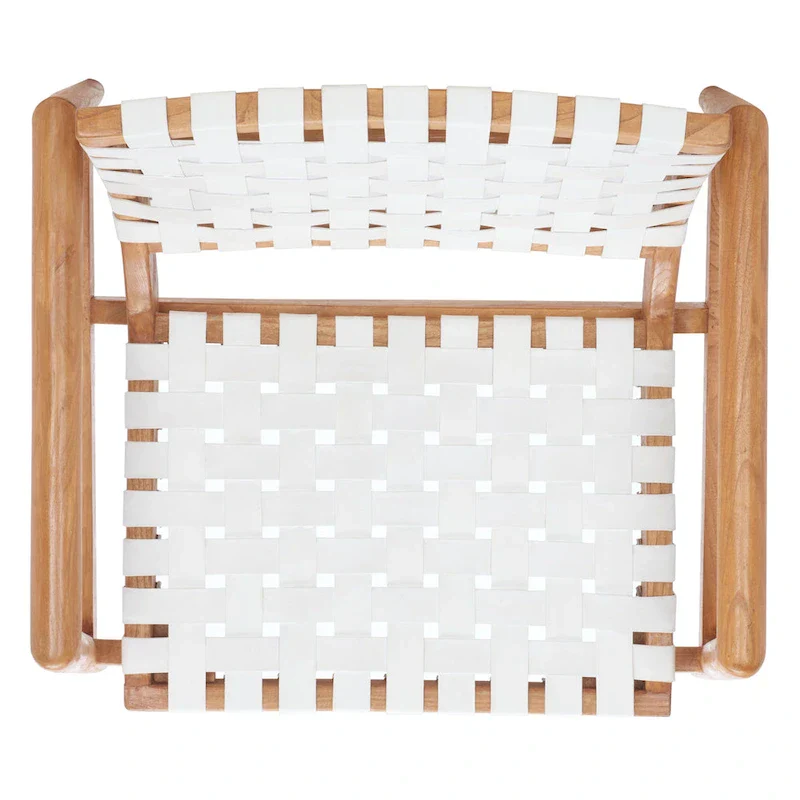 SAFAVIEH Vena Leather Woven Accent Chair - 30 W x 28 D x 28 H - 30Wx28Dx28H