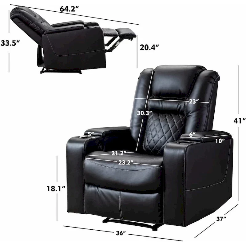 Ebello Multi-Function Power Recliner Home Theater Seating Chair