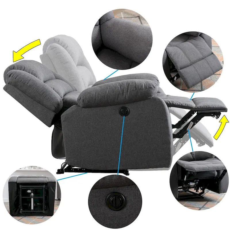 Ebello Electric Lift Recliner With Padded Arms and USB - 1 seat - 1 seat