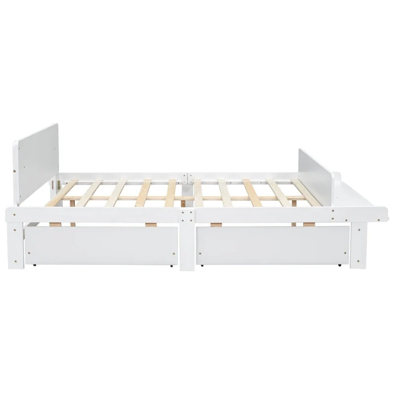 Full Bed with Footboard Bench,2 drawers
