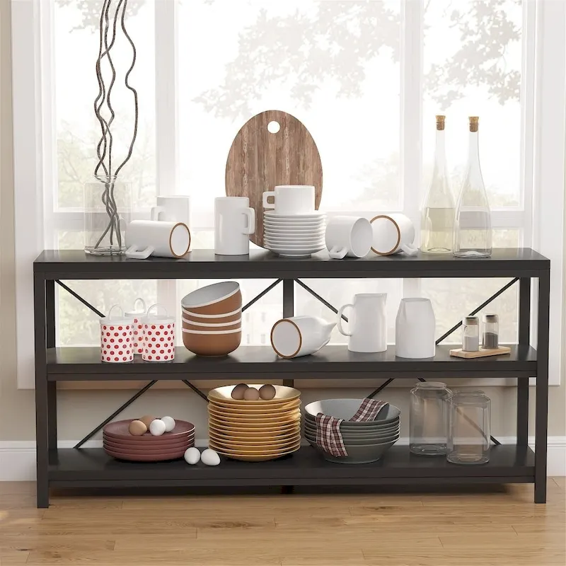 Sofa Console Table, 3 Tiers TV Console Stand, Entryway Table