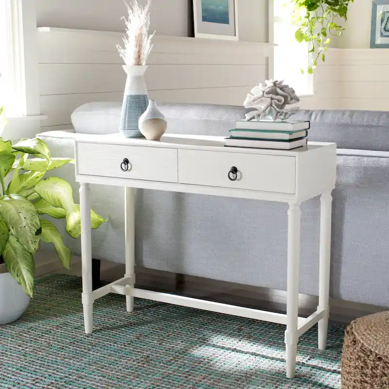 SAFAVIEH Barbra 2-Drawer Console Table - 35.5 W x 13 L x 29.5 H - 36Wx13Dx30H