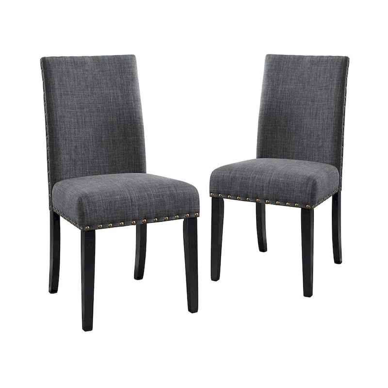 Modern Upholstered Dining Chair with Nail Head Trim